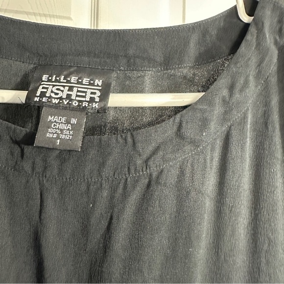 Eileen Fisher 100% silk maxi shift dress, size 1,‎ black - Picture 6 of 7